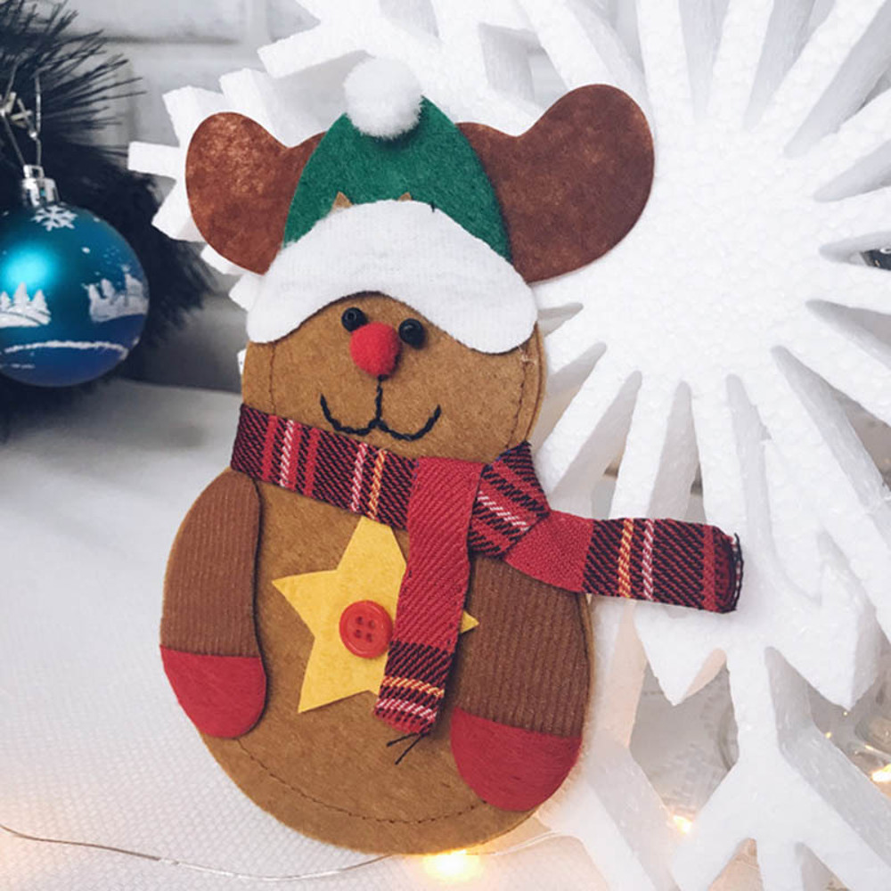 Christmas Dinner Table Ornaments Knife Fork Tableware Holders Christmas Cutlery Bag Pocket 5