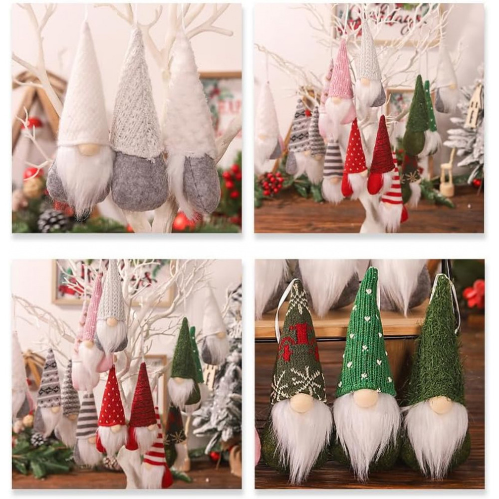 Cute Santa Claus Figurines Christmas Hanging Dwarf Decorations Perfect Festive Holiday Ornaments Fo 2
