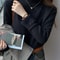 Winter Women's Turtleneck Sweater, Thickened Inner Wear, Velvet Lining Thermal Knitting Bottoming Shirt