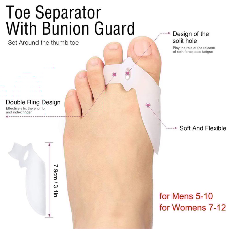 Improve Foot Health and Comfort, Silicone Toe Corrector, Hallux Valgus Buffer Toe Separator