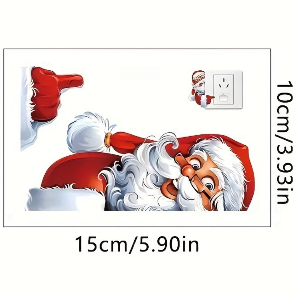 Christmas Decoration Switch And Wall Sticker For Home Selfadhesive Santa Claus And The Snowman Viny 4