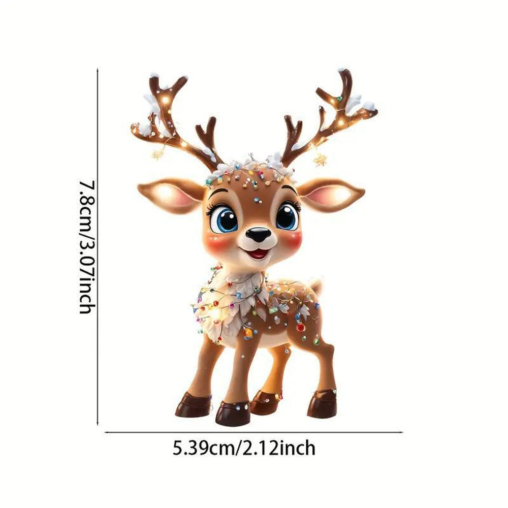 Christmas Cartoon Fawn Acrylic Tree Pendant Cute Elk Decorations For New Year Gifts And Party Decor 5
