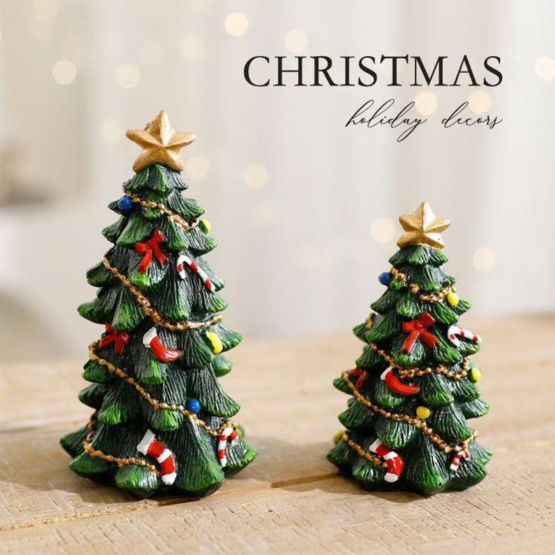 Mini Christmas Tree Resin Desktop Decorations For Christmas Ornaments Home Decor 0