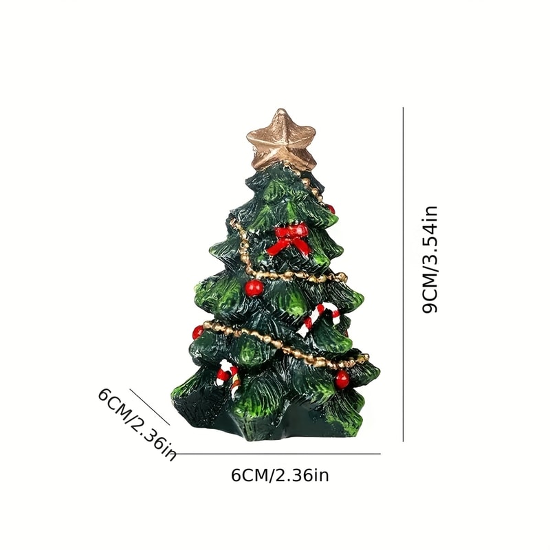 Mini Christmas Tree Resin Desktop Decorations For Christmas Ornaments Home Decor 3