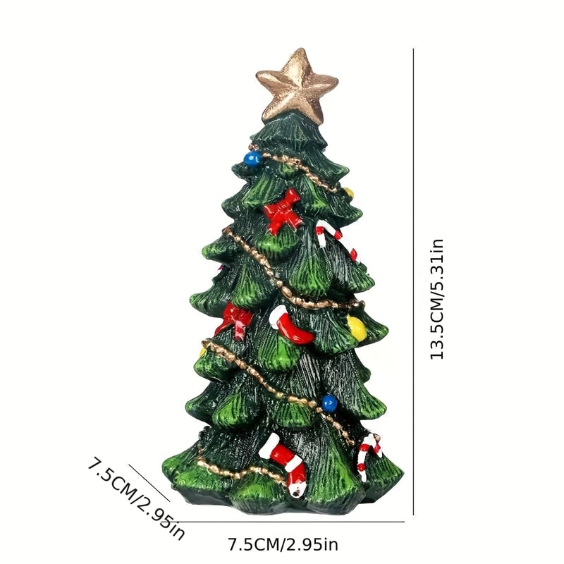 Mini Christmas Tree Resin Desktop Decorations For Christmas Ornaments Home Decor 4