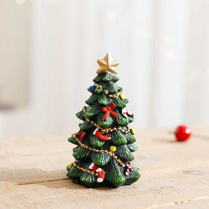 Mini Christmas Tree Resin Desktop Decorations For Christmas Ornaments Home Decor 1