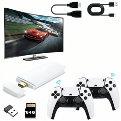 3d double wireless retro handheld console, game stick mini, hd video game stick controller