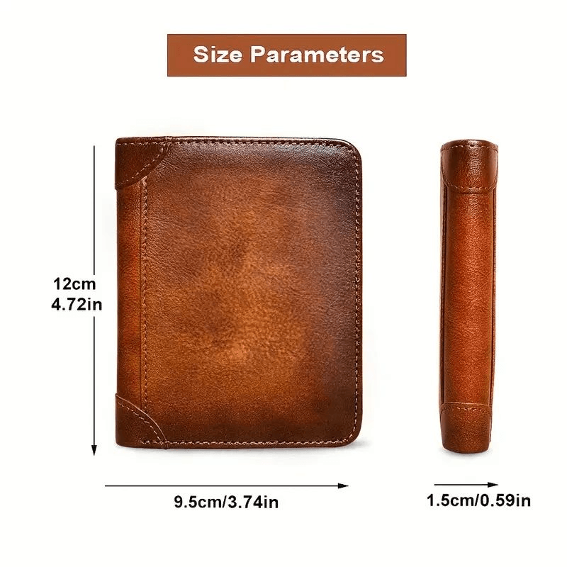 Men RFID Blocking Wallet Fashion Leather Trifold With ID Photo Window 1