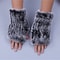 WinterRex Rabbit Fur Fingerless Gloves Soft Fluffy Fur Wrist Warmers For Women 0