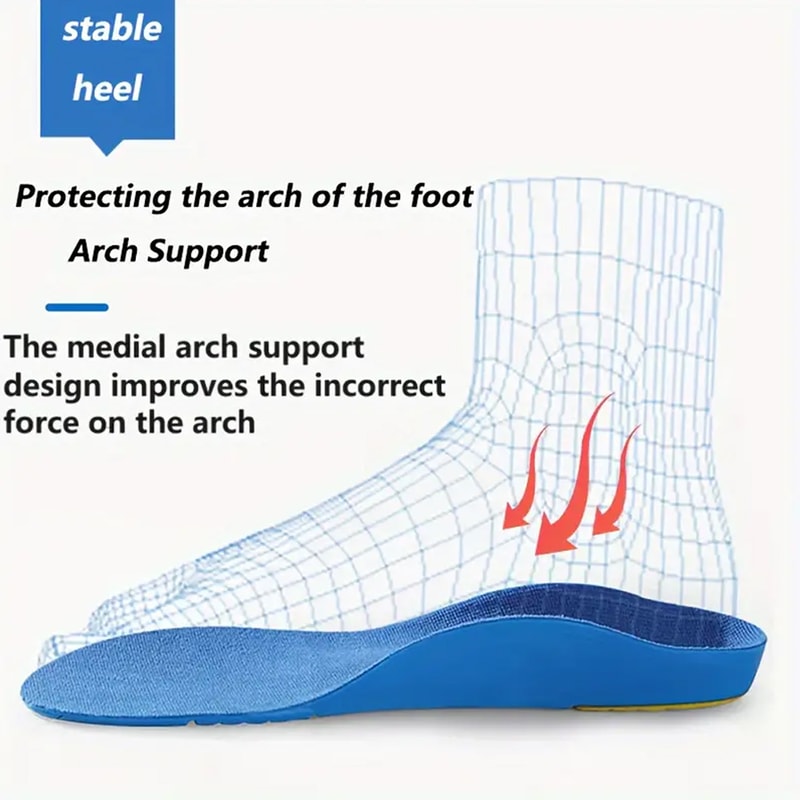 Kids Orthotic Insoles for Flat Feet, Arch Support, Cushioning for Active Kids