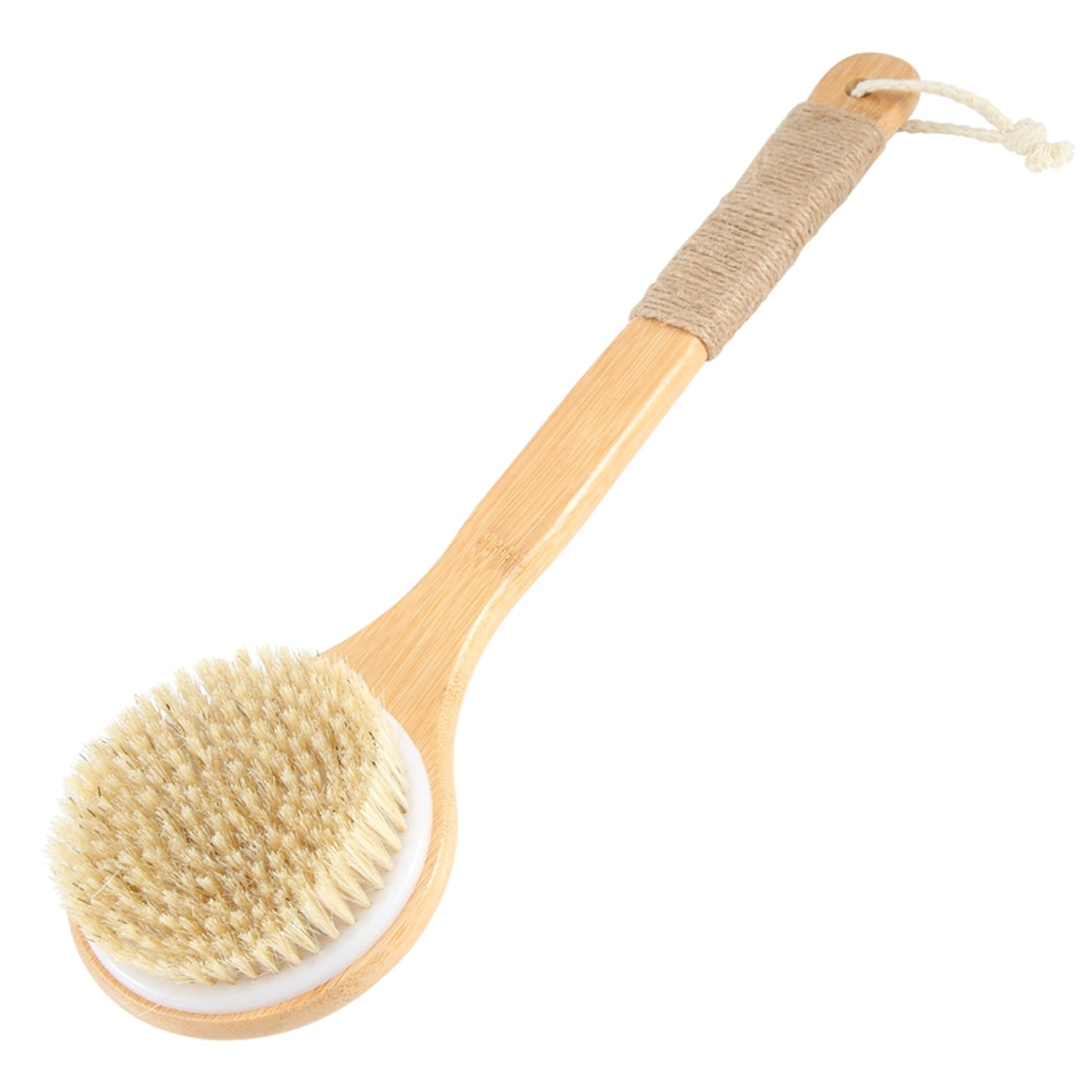 Bath Body Brush with Soft Bristles & Bamboo Handle, Back Scrubber for Exfoliation & Healthy Skin