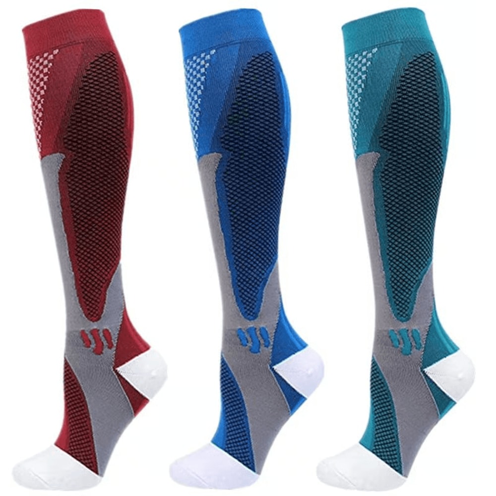 Graduated Compression Socks 30 MmHg 3 Pack For Varicose Veins Sports Travel Comfort 2