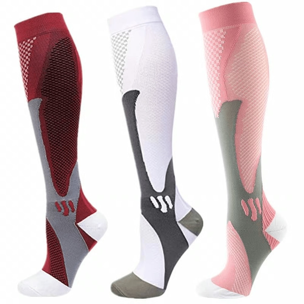 Graduated Compression Socks 30 MmHg 3 Pack For Varicose Veins Sports Travel Comfort 8