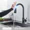 Black Touch Control Kitchen Faucet With PullOut Spray Modern Sink Tap 2