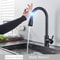 Black Touch Control Kitchen Faucet With PullOut Spray Modern Sink Tap 2
