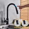 Black Touch Control Kitchen Faucet With PullOut Spray Modern Sink Tap 1
