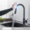 Black Touch Control Kitchen Faucet With PullOut Spray Modern Sink Tap 10