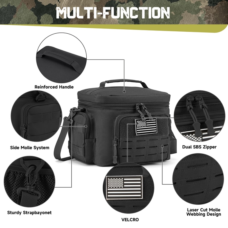 Heavy Duty Tactical Lunch Bag Insulated Leakproof Cooler For Work Camping Outdoors 3