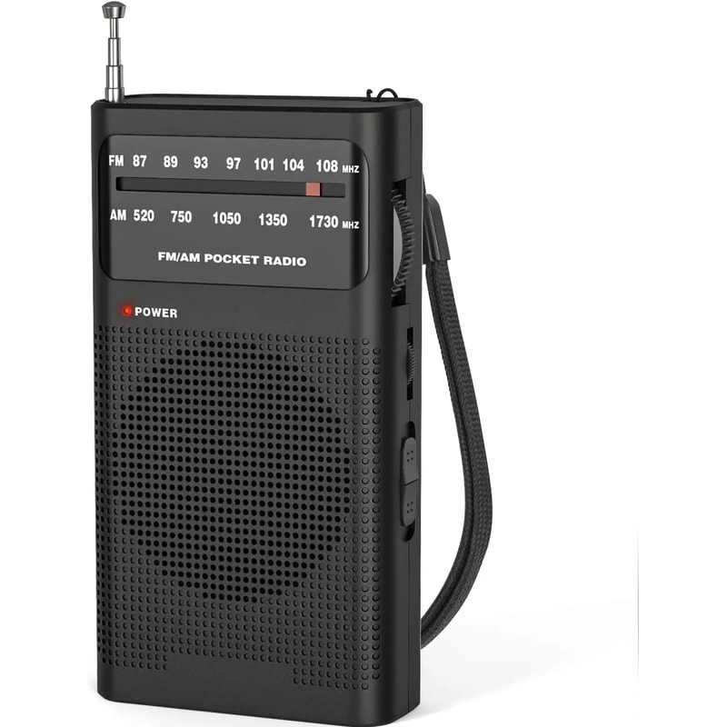 Portable AM FM Pocket Radio Battery Powered for Travel and Emergency Use