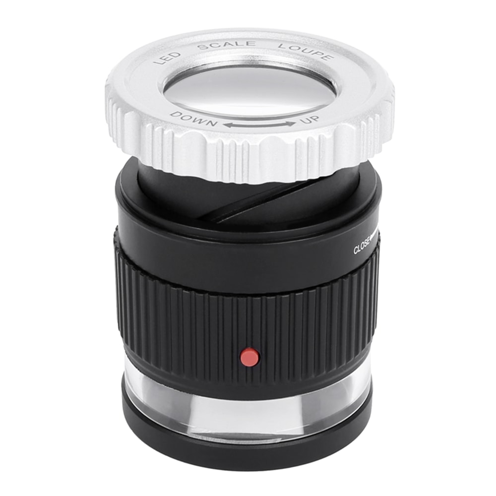 30X Loupe Magnifier with LED Light and Measuring Scale for Jewelry Inspection