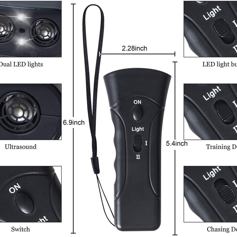 Ultrasonic Anti Barking Device with LED Light Rechargeable Dog Barking Trainer