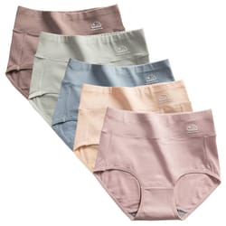 5 pack high waist cotton panties for women with full coverage and soft stretch fit
