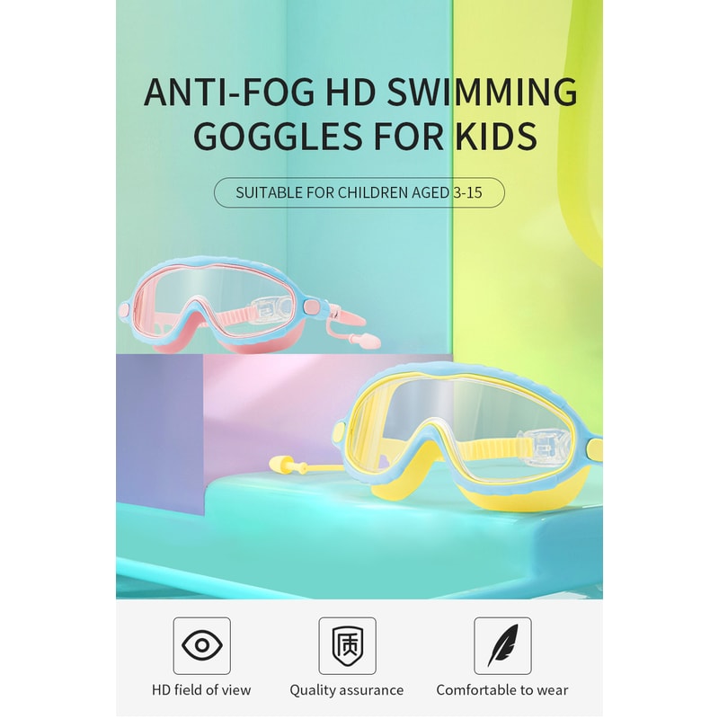 Kids Anti Fog Swim Goggles No Leak Silicone Wide View Swimming Goggles For Boys Girls 6