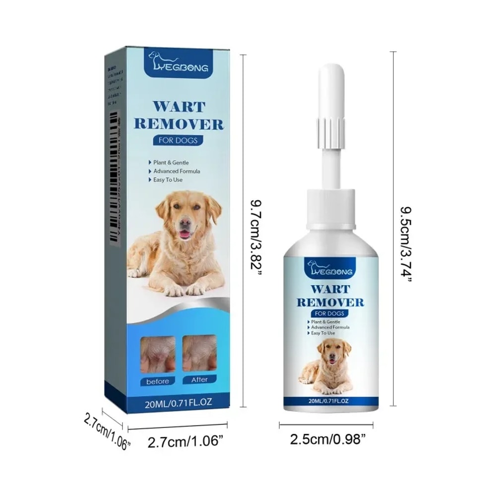Fast-Acting Pet Wart Remover Liquid for Dogs & Cats, Papilloma, Corn & Skin Tag Care