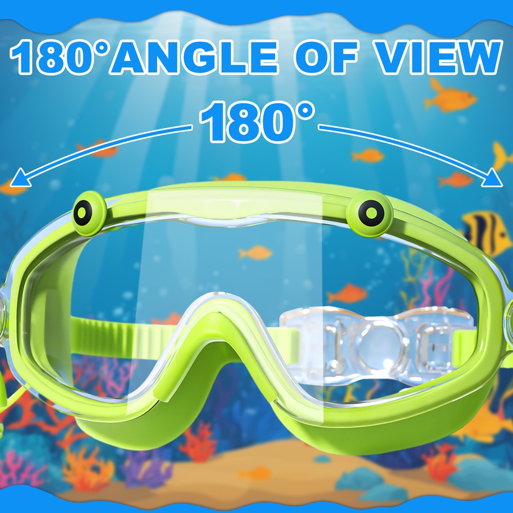 Kids Anti Fog Swim Goggles With Earplugs Wide View No Leak Silicone Mask 8