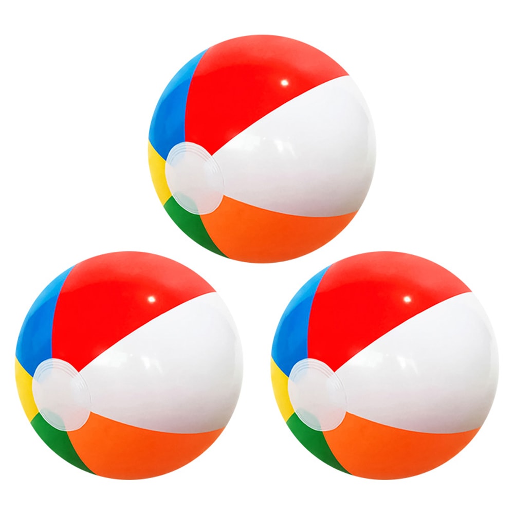Inflatable Beach Ball Set For Pool Beach Fun Colorful Summer Pool Toys For Kids Adults 2