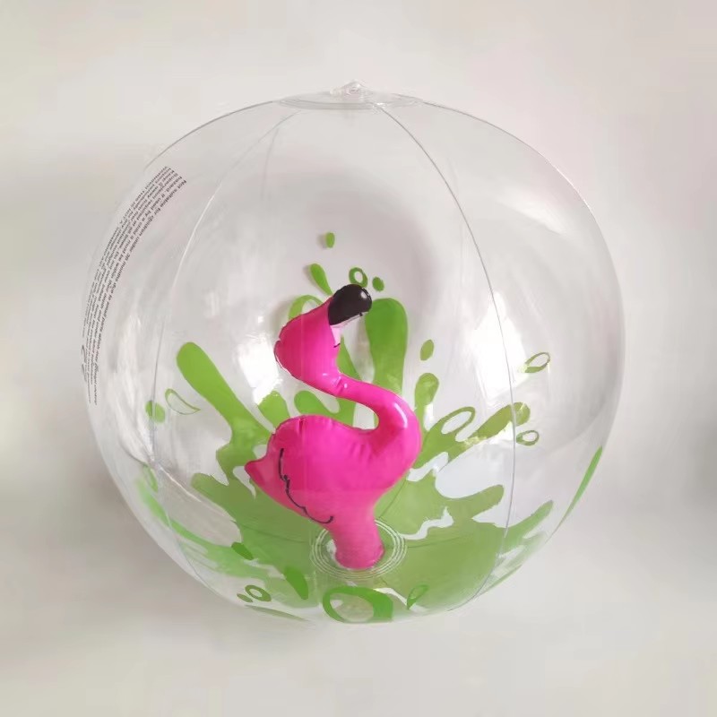 Transparent Inflatable Beach Ball With Flamingo Unicorn Designs For Kids Outdoor Water Fun 4