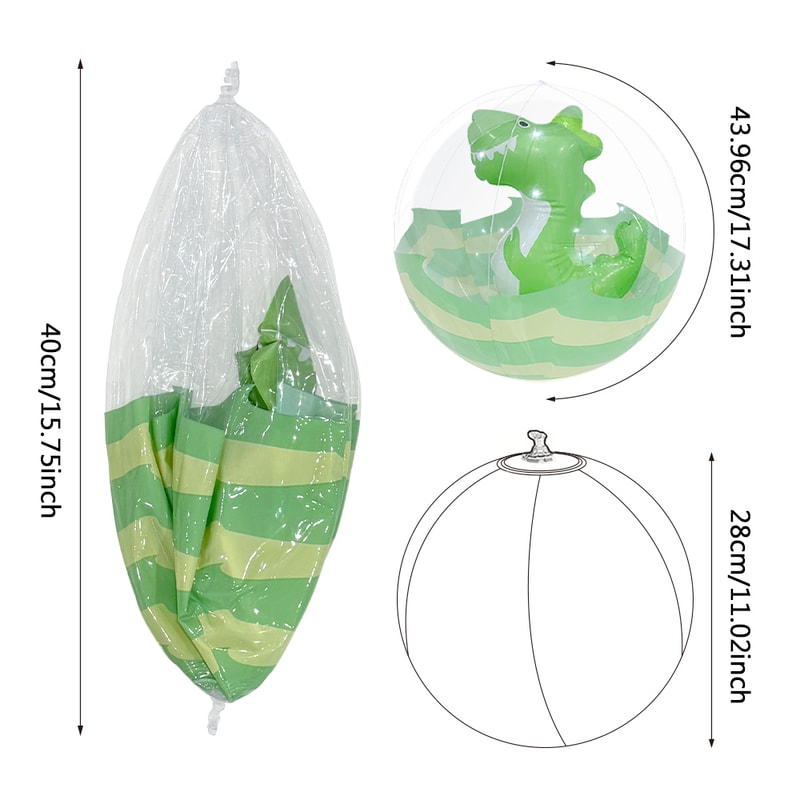 Dinosaur Tail Inflatable Beach Ball For Kids Outdoor Pool Toy 4