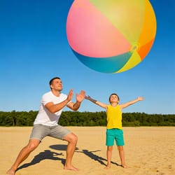 neon transparent inflatable beach ball for pool party fun durable pvc summer water toy