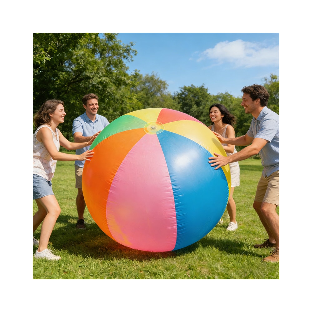 Neon Transparent Inflatable Beach Ball For Pool Party Fun Durable PVC Summer Water Toy 1