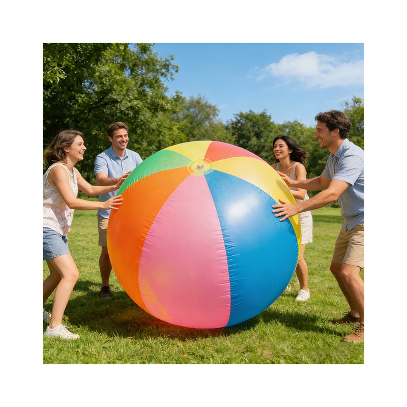 Neon Transparent Inflatable Beach Ball For Pool Party Fun Durable PVC Summer Water Toy 1