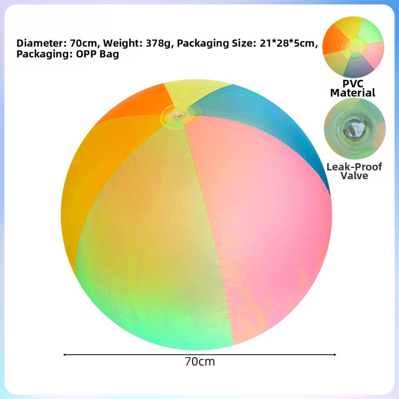 Neon Transparent Inflatable Beach Ball For Pool Party Fun Durable PVC Summer Water Toy 4