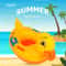Baby Duck Inflatable Swim Float Seat With Handle Safe Baby Swim Float For Pool Beach Fun 2
