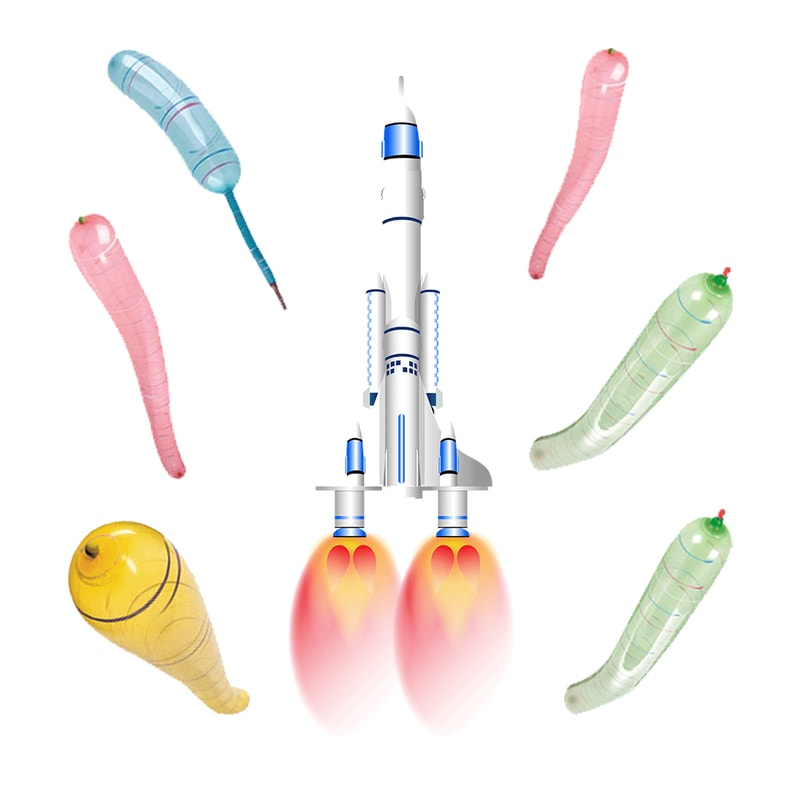 Rocket Balloon Launcher Set For Kids Reusable Flying Balloon Toy Party Pack 1
