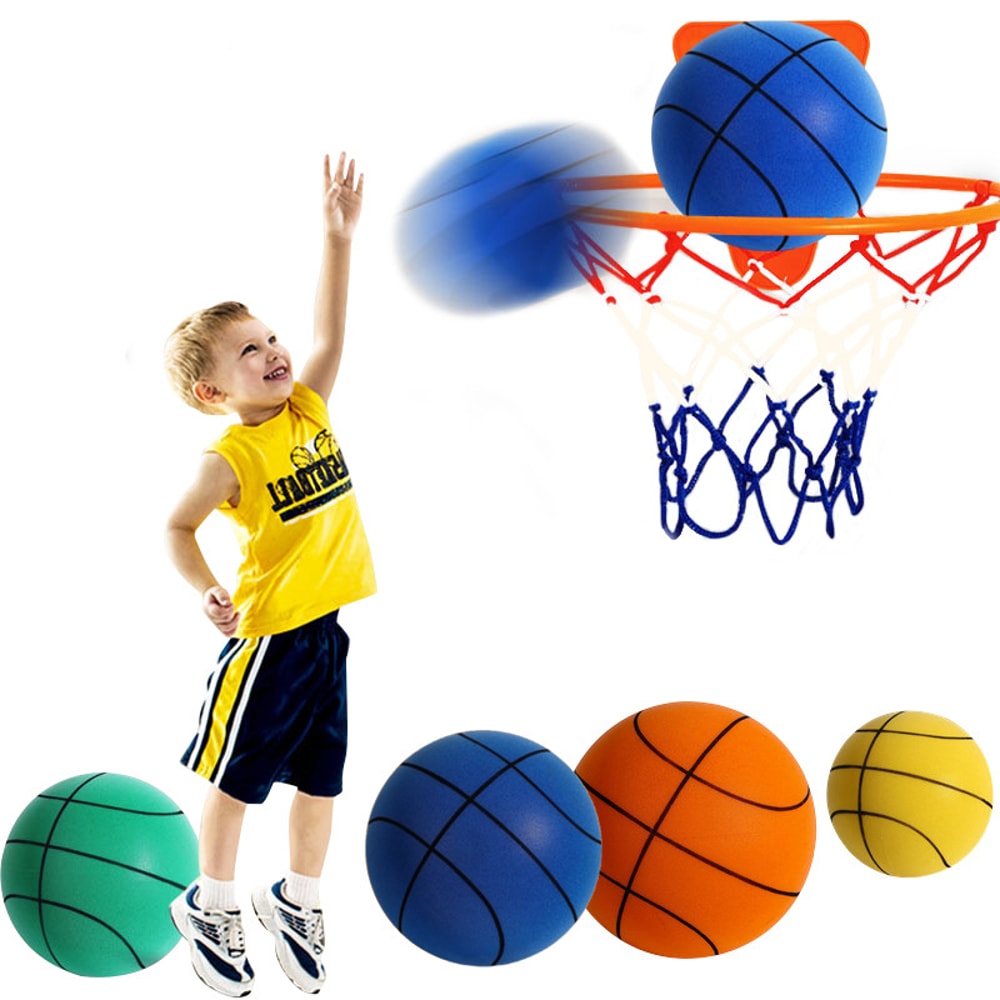 Silent Indoor Basketball For Kids Soft Foam No Noise Bounce Ball Toy 0