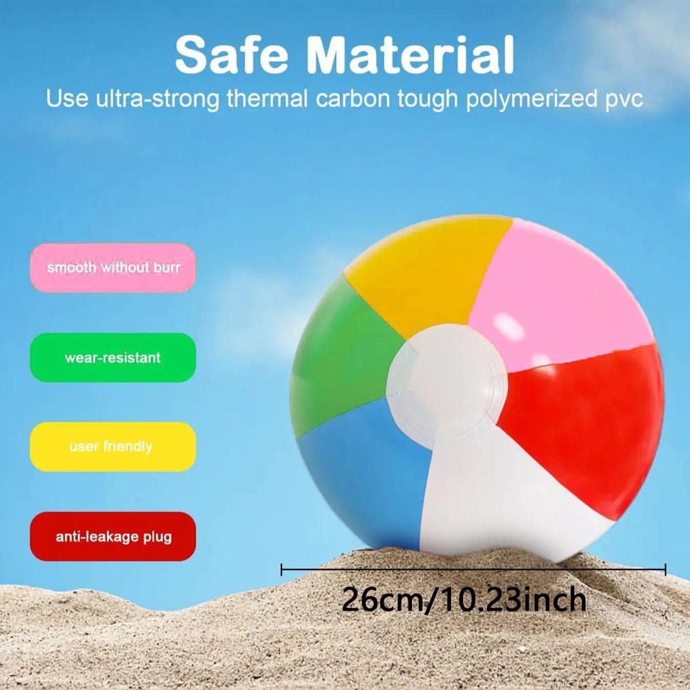 Multicolor Inflatable Beach Ball For Kids Pool Toy Summer Water Play Beach Party Fun 3