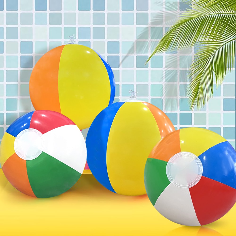 Inflatable Rainbow Beach Ball For Pool Fun Summer Party Decor 6