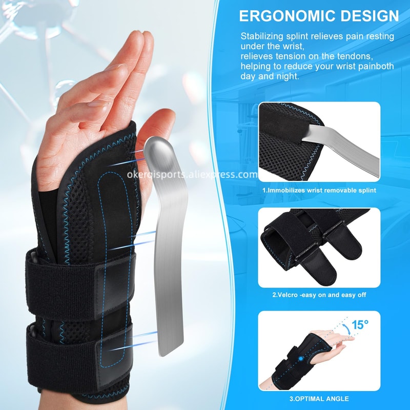 Adjustable Wrist Brace for Carpal Tunnel Relief with Thumb Support