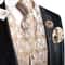 Men Elegant Silk Jacquard Waistcoat Set For Special Occasions 25