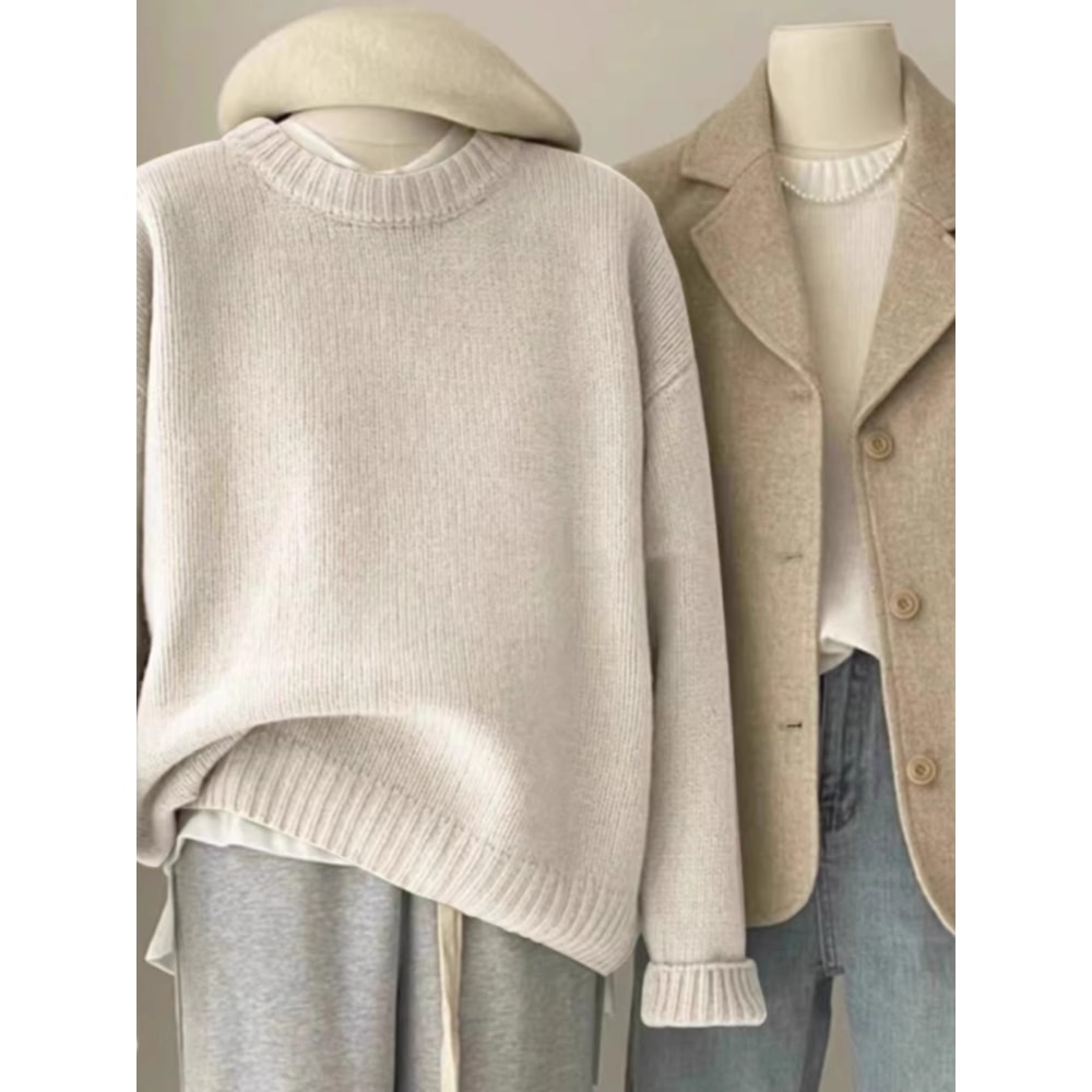 Women's Cashmere Crewneck Sweater 100% Pure Soft Lightweight