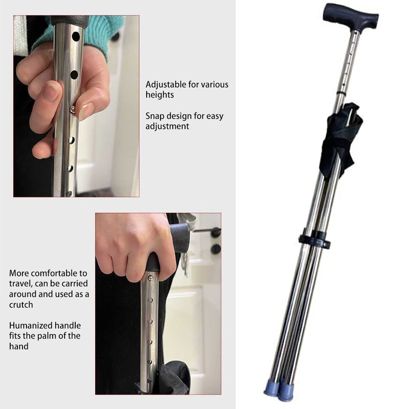 Lightweight Folding Cane with Seat Portable Walking Support for Seniors and Travel