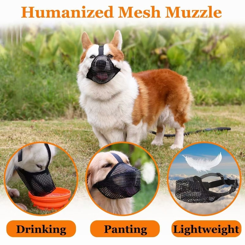 Adjustable Pet Dog Muzzle With Soft Breathable Mesh Design 2