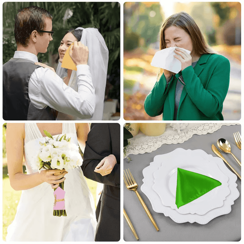 Assorted Solid Color Mens Pocket Squares Satin Silk Hanky Set For Wedding And Party Wear 2