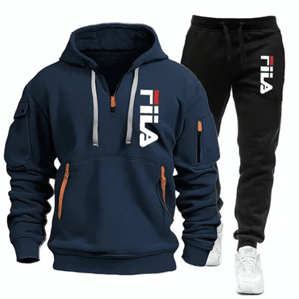 Men Sportswear Zip Hoodie And Sweatpants Jogging Outfit 7