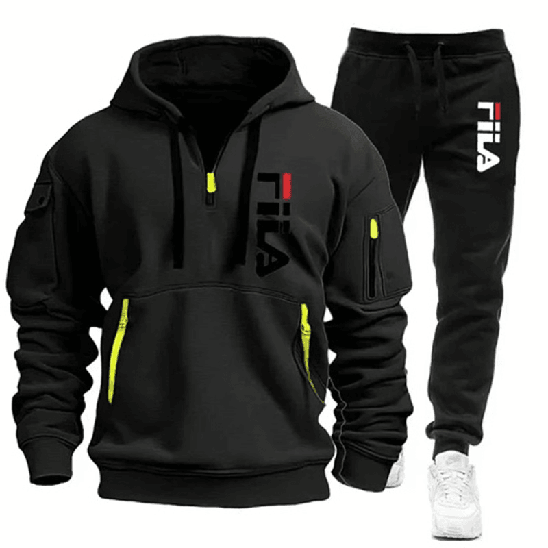 Men Sportswear Zip Hoodie And Sweatpants Jogging Outfit 9