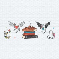 cute boo ghost reading a court of thorns and roses png